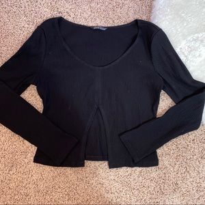 Black Front Cut Out Top